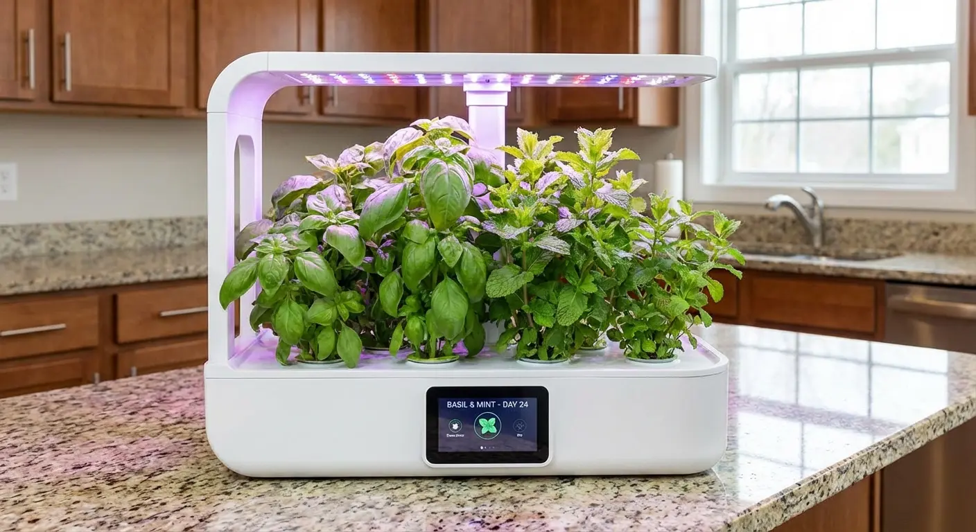 Indoor hydroponic herb garden