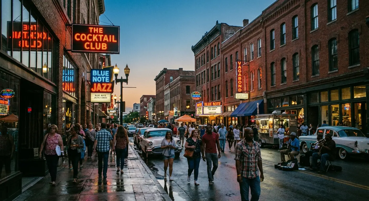 Main Street Bozeman featuring western style shops and bars