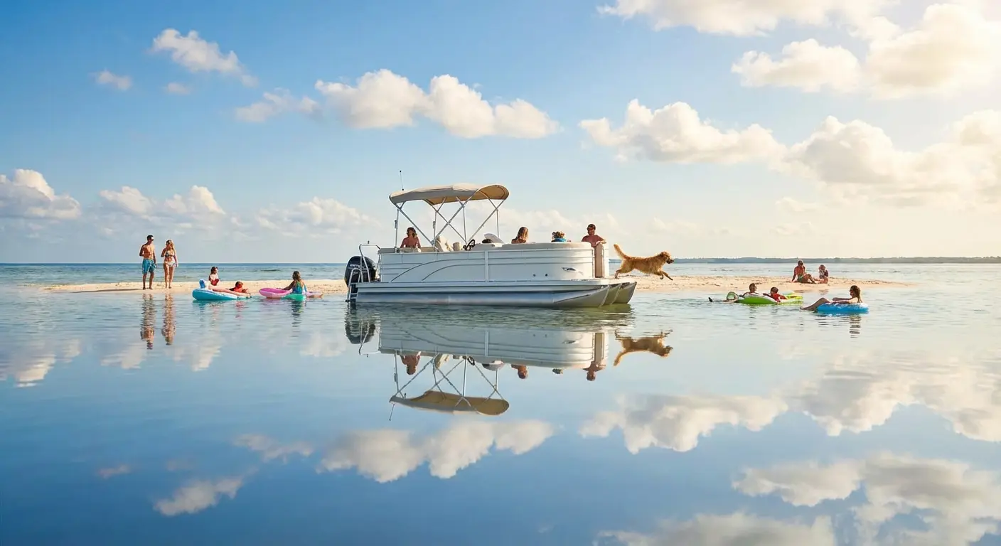 Private pontoon rental cruising the waters near Hilton Head