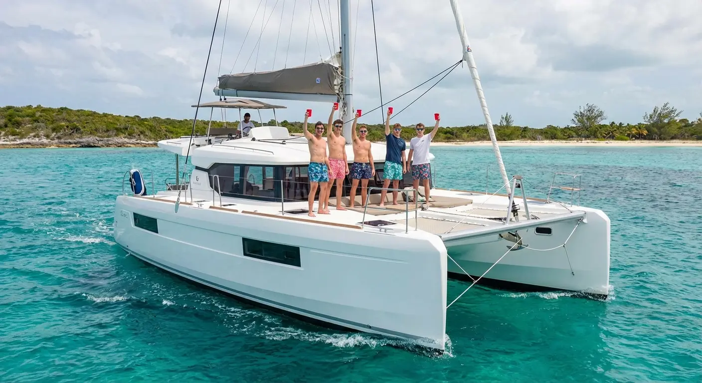 Private catamaran charter for a bachelor party in the Caribbean