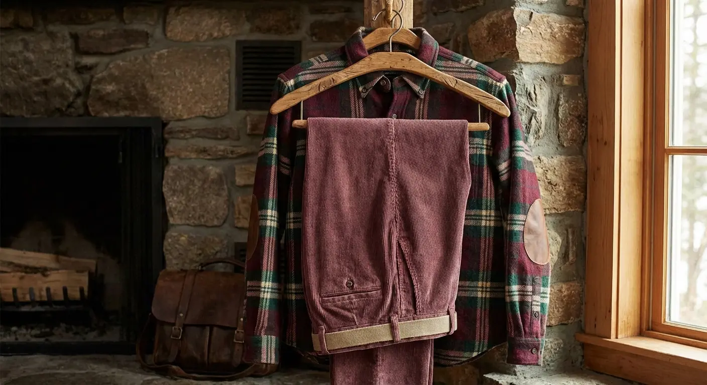 Tartan or Plaid shirt with maroon pants