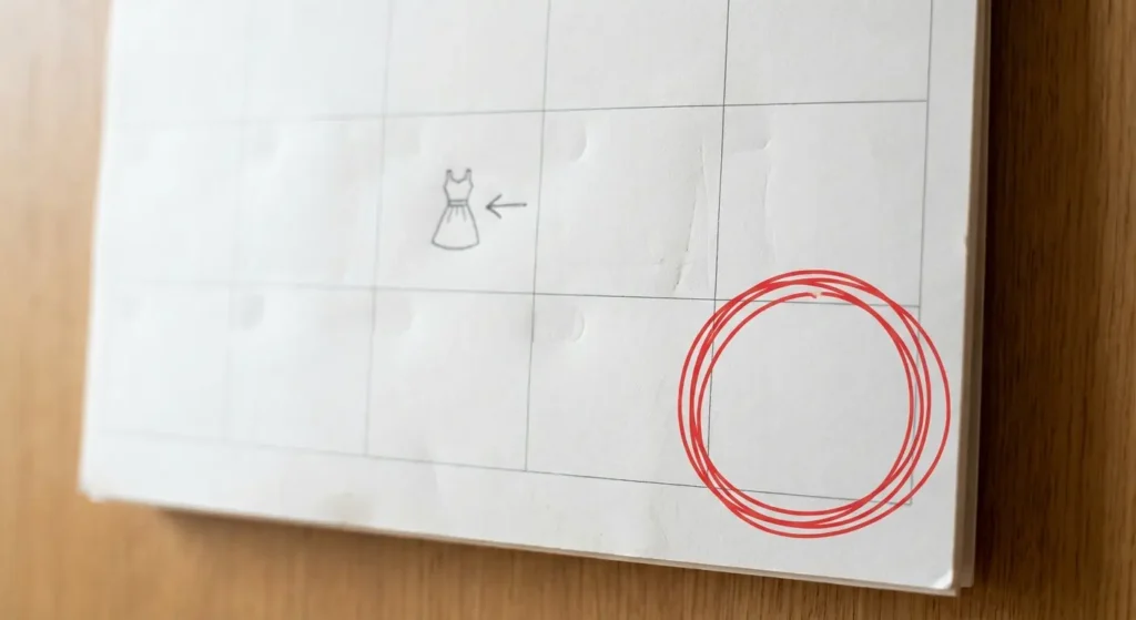 Seamstress working on a wedding gown